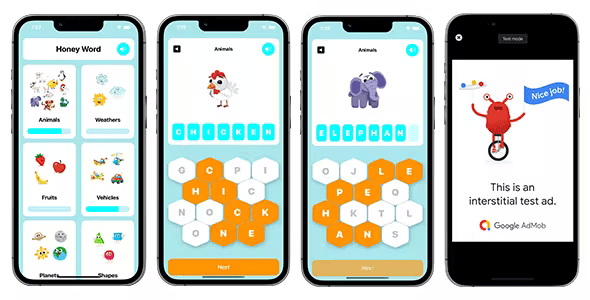 Honey Word Puzzle Game | SwiftUI Full iOS Game For Kids