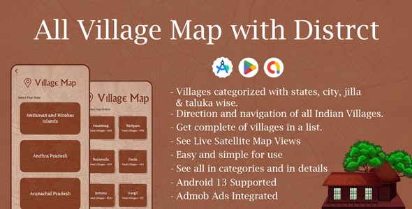 All Village Map with Distrct – Maps of All Village  District – Indian All Village Map with Admob Ad