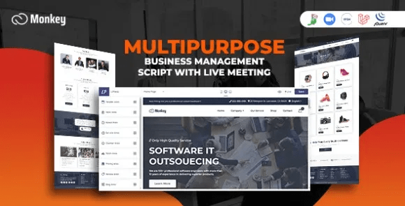 Monkey – Laravel Multipurpose Website CMS & Business Agency Management With Live Meeting