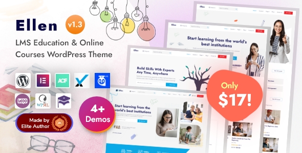 Ellen – LMS Education & Online Courses Coaching Elementor WordPress Theme 2.2