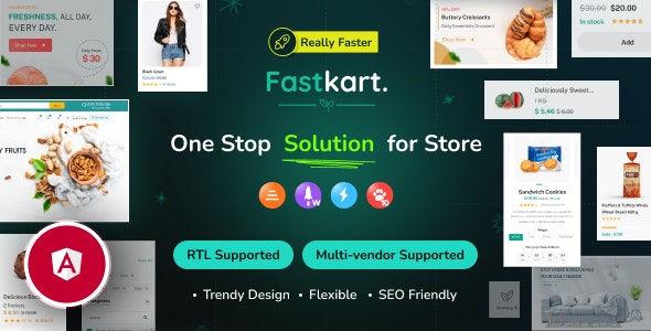 Fastkart – Single or Multivendor Ecommerce with Angular  Laravel REST API