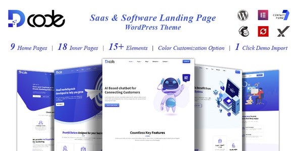 DCode – SaaS Landing Page WordPress Theme