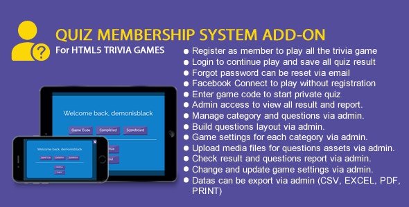 Quiz Membership System Add-On