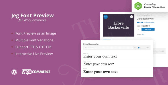 Jeg Font Preview – WooCommerce Extension WordPress Plugin