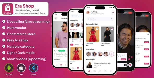 Era Shop : Live Streaming, Short Video based E-commerce Store Multi Vender 1.4.0