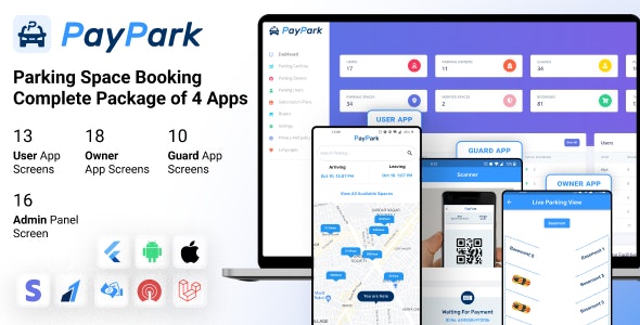 Ultimate Parking Management System with mobile apps | admin panel | Flutter | Pay Park 4.0.1