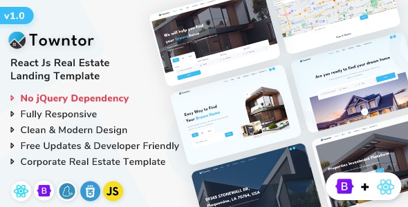 Towntor – React Js Real Estate Template