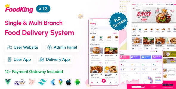 FoodKing – Restaurant Food Delivery System with Admin Panel & Delivery Man App | Restaurant POS 2.7