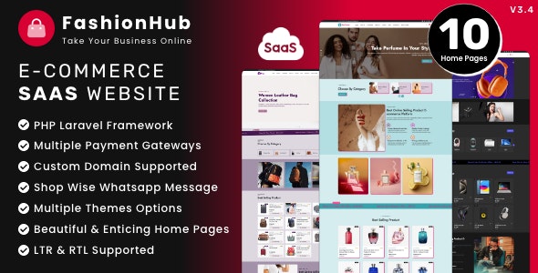 FashionHub SaaS – eCommerce Website Builder For Seamless Online Business