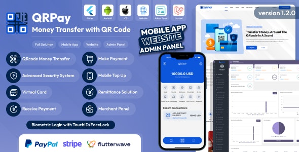 QRPay – Money Transfer with QR Code Full Solution 4.8.0