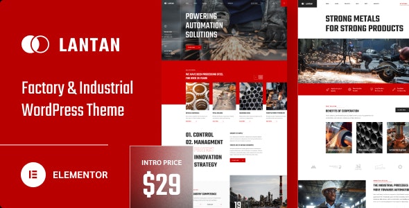 Lantan – Factory  Industrial WordPress Theme 1.0.3