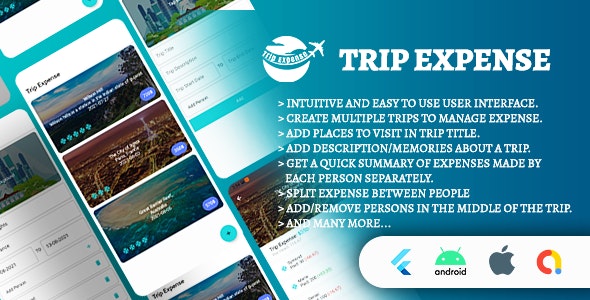 Trip Expense | Android + iOS App | Flutter Full Application Source Code | Flutter 2.2