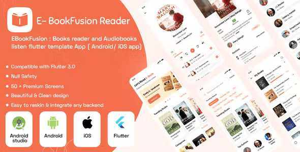 Ebooks reader and Audiobooks listen App template | Flutter (Android, iOS) app template