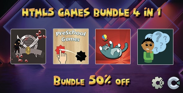 4 HTML5 Games Bundle (Construct 3 | Construct 2 | Capx)