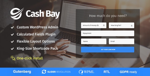 Cash Bay –  Banking and Payday Loans WordPress Theme