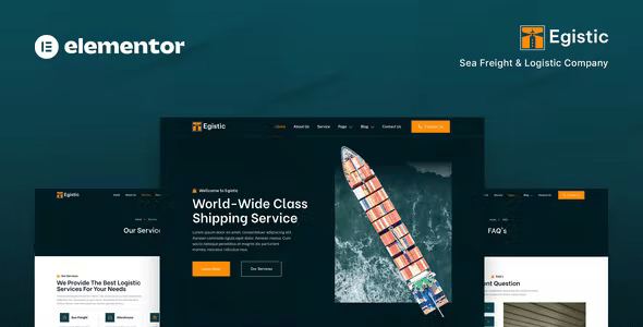 Egistic – Sea Freight  Logistic Company Elementor Template Kit