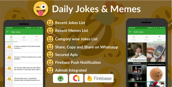 Daily Jokes & Memes Android App (Comedy, Funny, Joke, Memes)