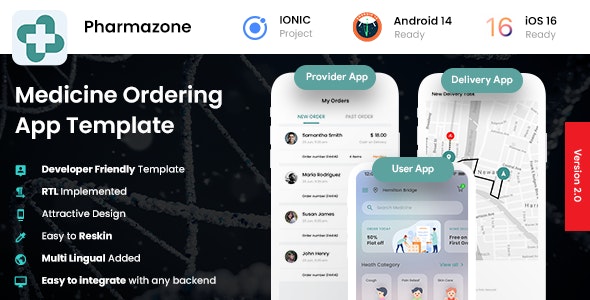 6 App Template| Online Medicine Ordering App| Medicine Delivery App | Pharmazone Pharmacy eCommerce|