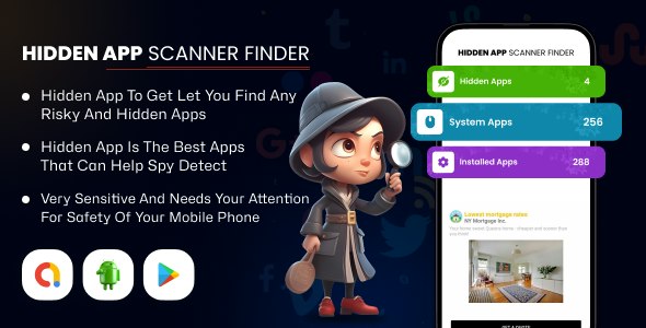 Hidden App Scanner Finder – Hidden App Detector – Spy App Finder – Anti Spyware – Find Hidden Apps