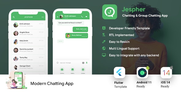 2 App Template| Chatting App| Group Chatting App| Audio Video Calling App| Jespher