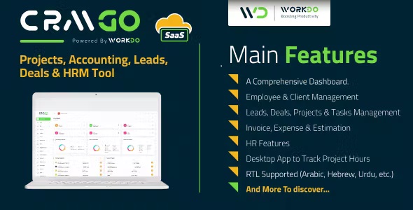 CRMGo SaaS – Projects, Accounting, Leads, Deals & HRM Tool