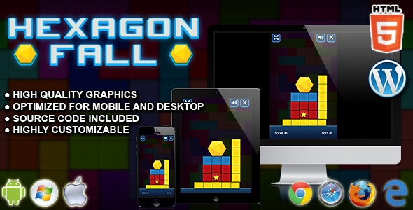 Hexagon Fall – HTML5 Skill Game