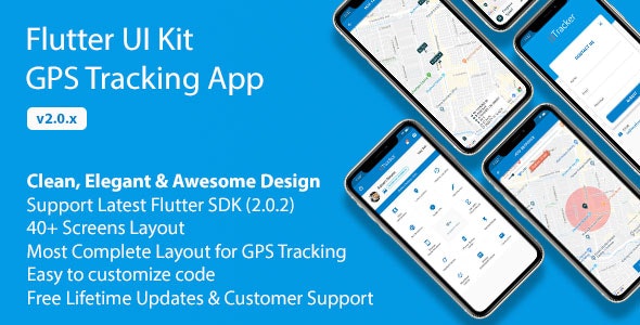 Flutter UI Kit – GPS Tracking App