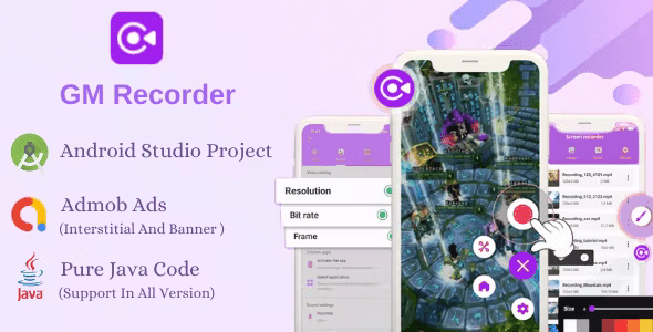 Screen Recorder – GM Screen Recorder – Screen Record, Capture Video App with Admob | Android (Java)