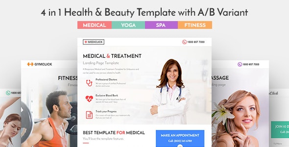 Medical, Spa, Yoga  Fitness Landing Page Template