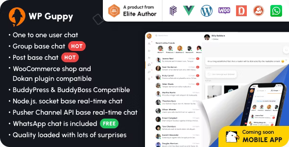 WP Guppy Pro – A live chat plugin for WordPress, WooCommerce and BuddyPress 4.1