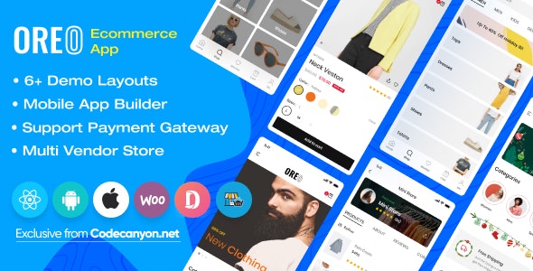 Oreo Fashion – Full React Native App for Woocommerce 2.8.1