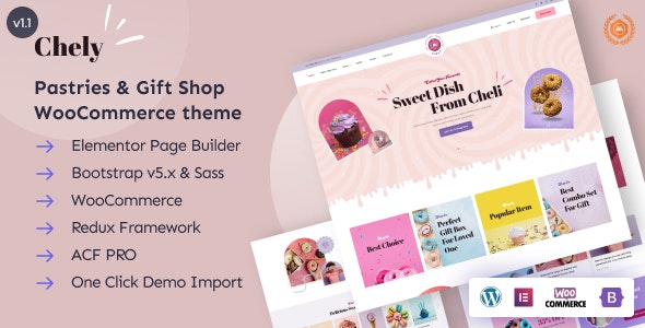 Chely – Pastries  Gift Shop WordPress Theme