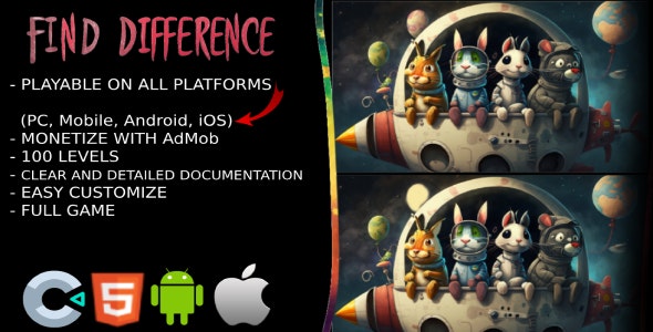 Find Difference – Game HTML5 – Construct 3