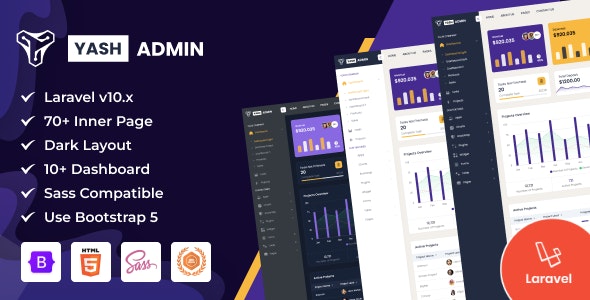 YashAdmin – Sales Management System Laravel Dashboard