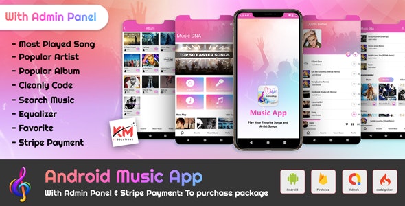 Android Music Player App With Admin Panel