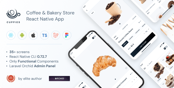 Cuppies – Coffee  Bakery Store | CLI 0.72.7 | TypeScript | Redux Store | Orchid Admin Panel