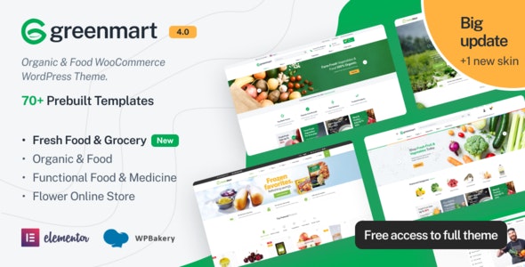 GreenMart – Organic & Food WooCommerce WordPress Theme 4.1.9