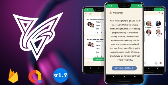 Vox – Android Clubhouse Clone and Audio Chat Application