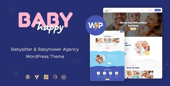 Happy Baby | Nanny  Babysitting Services Children WordPress Theme