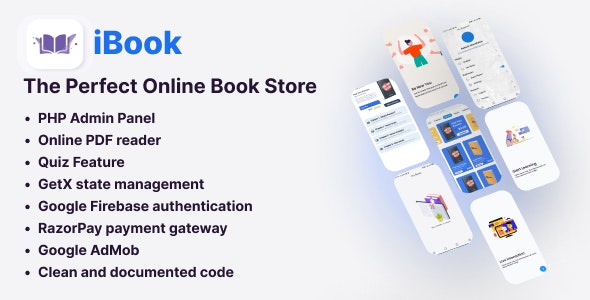 iBook – Online Book Store with Flutter and PHP Admin Panel