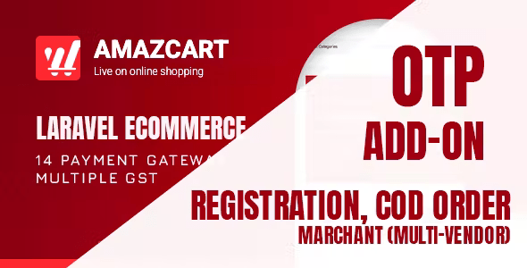 OTP add-on | AmazCart Laravel Ecommerce System CMS 1.4