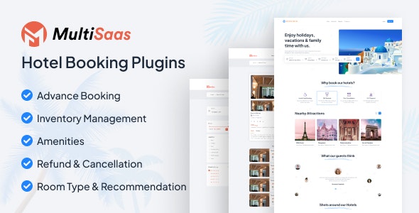 Hotel Booking Plugin – Multisaas Multi-Tenancy Multipurpose Website Builder (Saas)