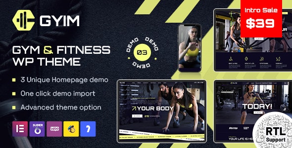 Gyim – Gym and Fitness WordPress Theme