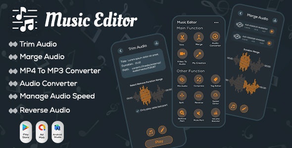 Music Editor – Audio Editor – MP3 Cutter – MP3 Cutter Mix – Ringtone Maker – Trim Cut Merge