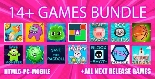 13+ game bundle. Html5 & Mobile & PC. -90%