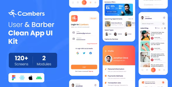 Combers : Salon Appointment Booking React Native App