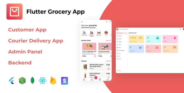 Flutter Grocery App with Admin Panel  Backend