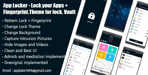 App Locker – Lock your Apps + Fingerprint, Theme for lock, Vault support ADMOB,FB MEDIATION