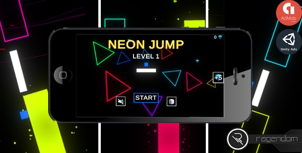 Neon Jump – Complete Unity Game + Admob