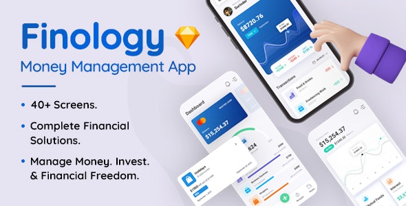 Finology – Money Management App Sketch Template